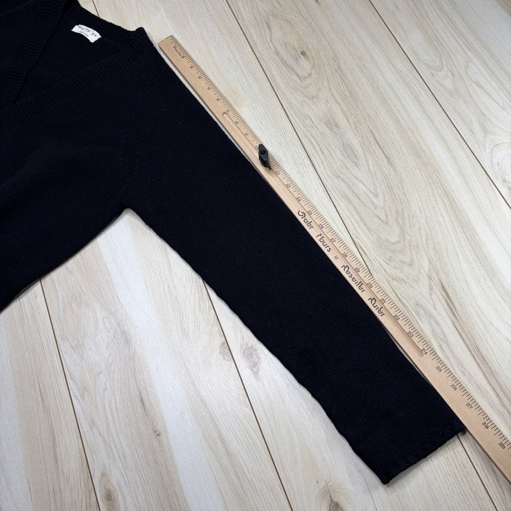Ma'ry 'Ya Women's Large Cashmere Merino Wool Knit Cardigan Sweater Black Italy - Picture 4 of 5